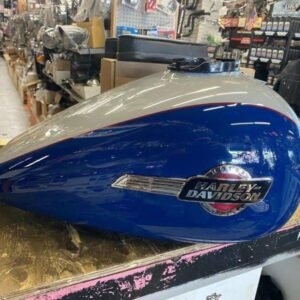 Alternative view of Blue Gray harley Gas Tank
