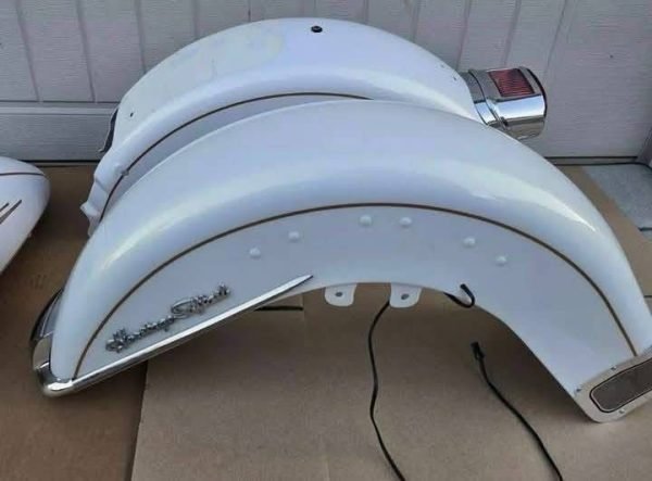 2004 to 2010 Harley Davidson Heritage Softail OEM Fuel Gas Tank Fender Set - Image 3